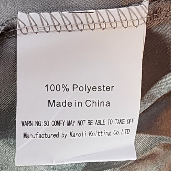 Robe N Hood Grey Silver Poly Namaste In Bed Motif Mid Sleeve Robe w/Belt Sz OSFM - Picture 14 of 16